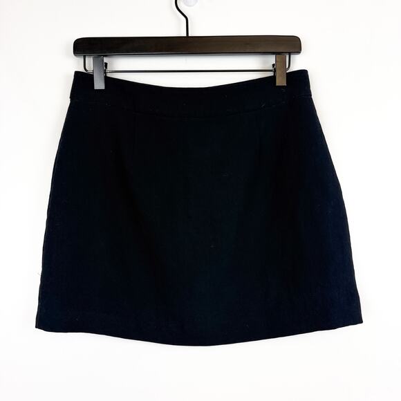 Wilfred Aritzia Button Front Mini Skirt Black Dressy Polyester - 8 - Picture 3 of 9